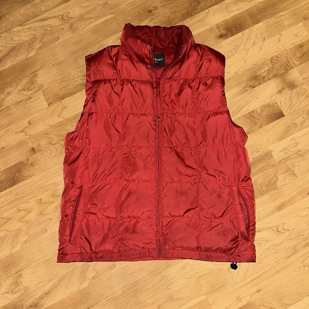 Vintage Eddie Bauer Puffer Vest Goose Down Men's Tall Large Red